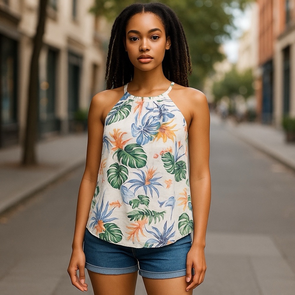 Tommy Bahama Linen Halter Top Size XS